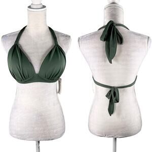 Balasami Bikini Top Retro Olive Green XL Lightly Padded New